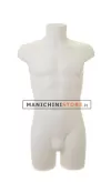 Busto manichino uomo in plastica bianca