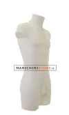 Busto manichino uomo in plastica bianca