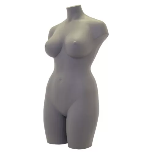 Busto manichino donna taglia comoda cemento