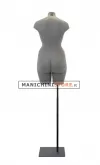 Busto manichino donna taglia comoda con base - cemento