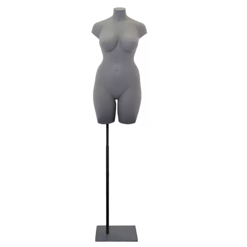 Busto manichino donna taglia comoda con base - cemento