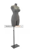 Busto manichino donna taglia comoda con base - cemento