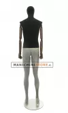 Manichino uomo in tessuto Nero con braccia in legno snodate