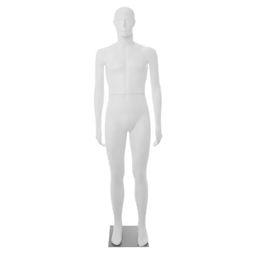 Manichino uomo dalla testa scolpita - Bianco
