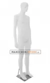 Manichino uomo dalla testa scolpita - Bianco