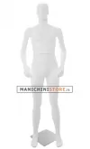 Manichino uomo dalla testa scolpita - Bianco