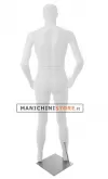 Manichino uomo dalla testa scolpita - Bianco