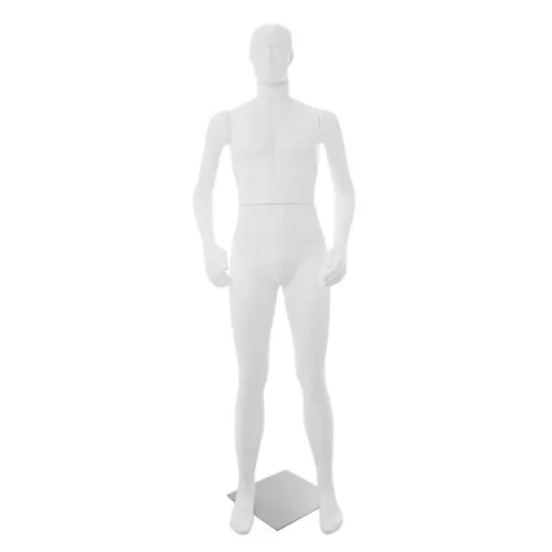 Manichino uomo dalla testa scolpita - Bianco