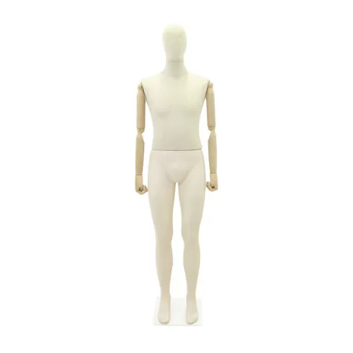 Manichino uomo Plastic Linen con braccia in legno