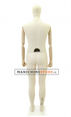 Male mannequin Plastic Linen with wooden arms