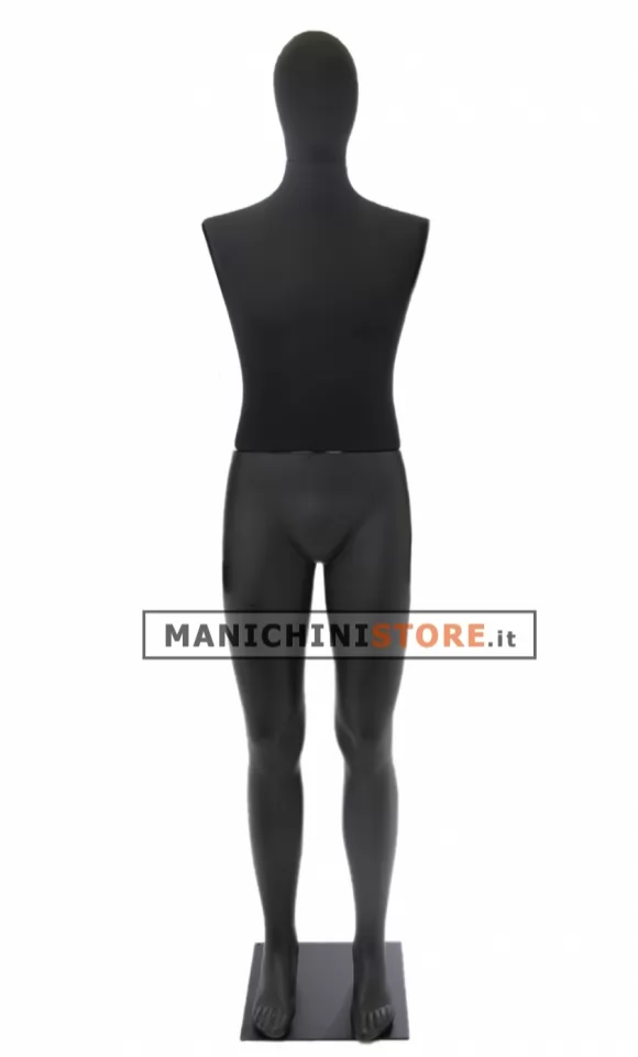 Manichino uomo Plastic Lycra testa uovo senza braccia