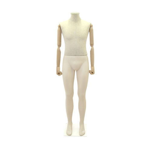 Manichino uomo Plastic Linen con braccia in legno senza testa