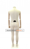 Manichino uomo Plastic Linen con braccia in legno senza testa