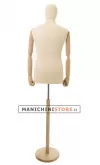 Busto uomo lycra avorio con braccia legno