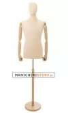 Busto uomo lycra avorio con braccia legno