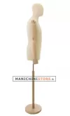 Busto uomo lycra avorio con braccia legno