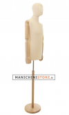 Busto uomo lycra avorio con braccia legno