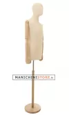 Busto uomo lycra avorio con braccia legno