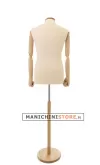 Busto uomo lycra avorio con braccia legno