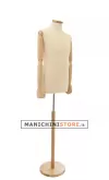 Busto uomo lycra avorio con braccia legno