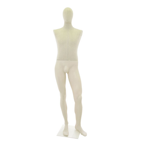 Manichino uomo Plastic Linen testa uovo senza braccia