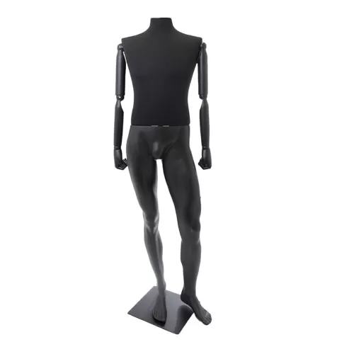 Manichino uomo Plastic Lycra con braccia in legno senza testa