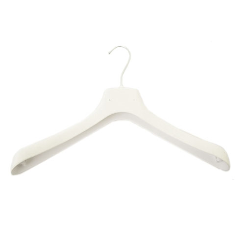 Gruccia plastica capospalla 38 x 3cm - Velluto bianco