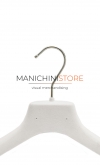 Gruccia plastica capospalla 38 x 3 cm - Velluto bianco