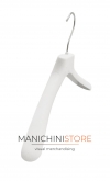 Gruccia plastica capospalla 38 x 3 cm - Velluto bianco